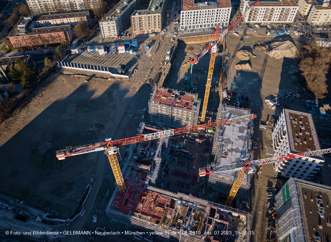 07.01.2023 - Baustelle zum Alexisquartier und Pandion Verde in Neuperlach